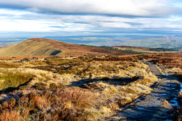 View from the top of Shining Tor, a hill with a height of 559 metres above sea level in the Peak District of England, between the towns of Buxton and Macclesfield