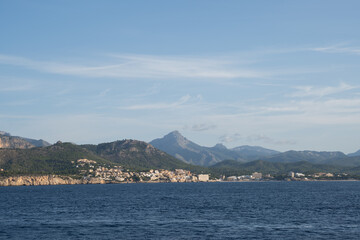 Mountains of Mallorca view from the sea.