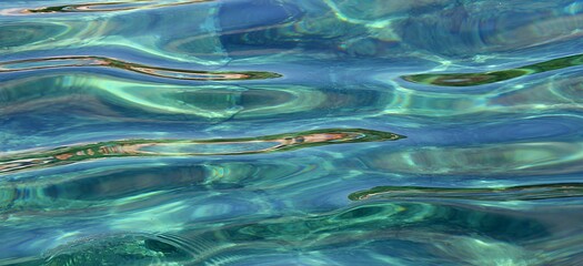blue, turquoise sea water, with gentle waves, blue-colored disturbed water, clear sea water,...