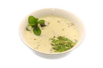 Photo of food for the menu. Catalog shooting of the restaurant menu. Product data survey. Dish on a plate on a white background