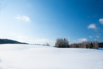 Winter landsacape on the countryside in Quebec, Canada