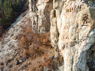Aerial view of Ancient Thracian sanctuary Dazhdovnitsa, Bulgaria