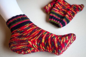 pair of knitted socks