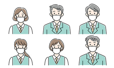 マスクを着用したスタッフ