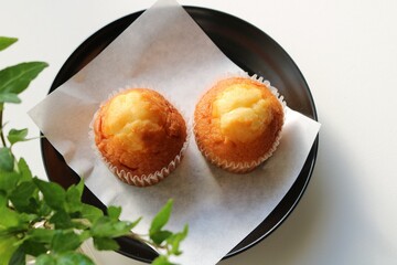 お菓子　マフィン　アイビー　緑の葉