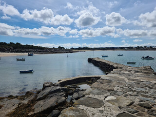 Fototapeta na wymiar Guernsey Channel Islands, Les Amarreurs Harbour