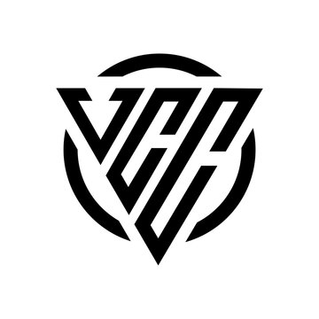 Initial letter VCC triangle monogram cool simple modern logo concept 