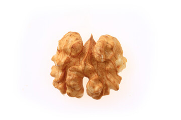 Walnuts on a white background