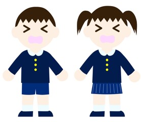 泣いている制服を着た子供