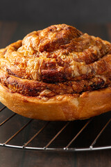 Large savoury scroll with melted cheese and Vegemite