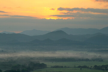 The sea of mist in the mountains