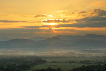 The sea of mist in the mountains