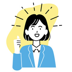 スーツ姿の女性が納得するイラスト素材