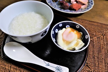 朝粥の家庭料理