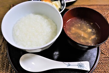朝粥の家庭料理