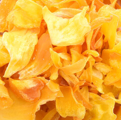 Vacuum fried JackFruit Chips in plate isolated on the white background