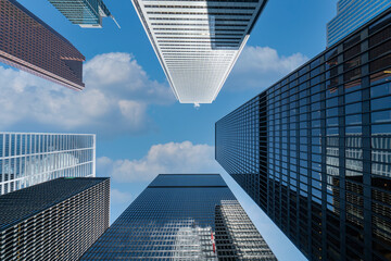 Obraz na płótnie Canvas Scenic Toronto financial district skyline and modern architecture skyline.