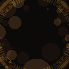 Template of a special night with bokeh and round Chinese pattern, Vector Illustration