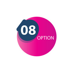 Number 08 option label vector temple design illustration