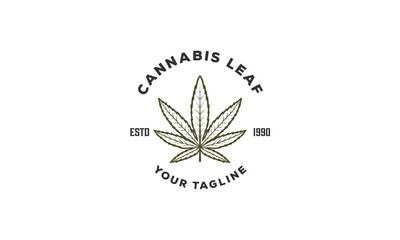 cannabis logo vector illustration on white background