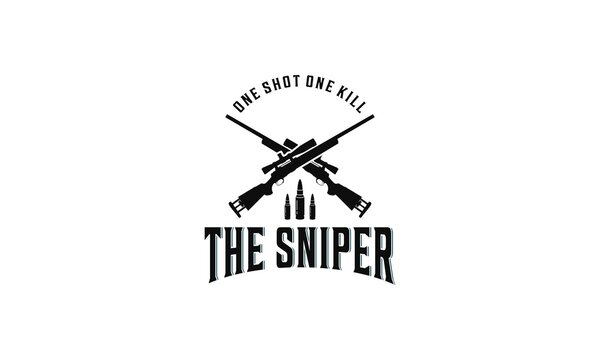 sniper logo complete with sniper weapon that looks blurry and has the best accuracy