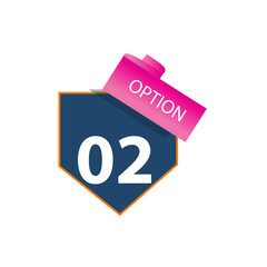 Number 02 option label vector temple design illustration