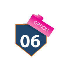 Number 06 option label vector temple design illustration