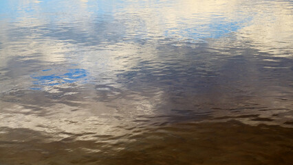 Clouds reflection on sea water