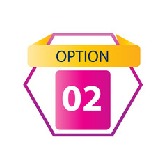 Number 02 option label vector temple design illustration