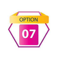 Number 07 option label vector temple design illustration