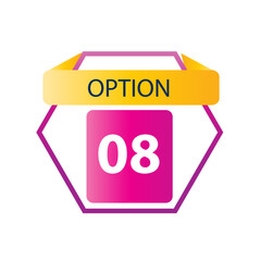 Number 08 option label vector temple design illustration