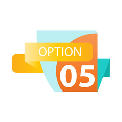 Number 05 option label vector temple design illustration