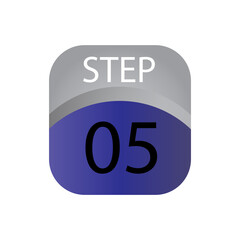 Step number 05 label vector temple design illustration
