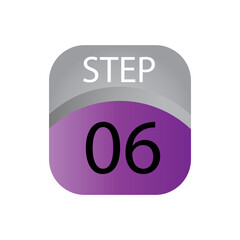 Step number 06 label vector temple design illustration