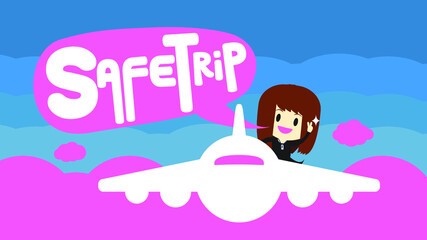 Safe trip travel by plane
