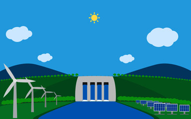 Renewable energy on electrical dam