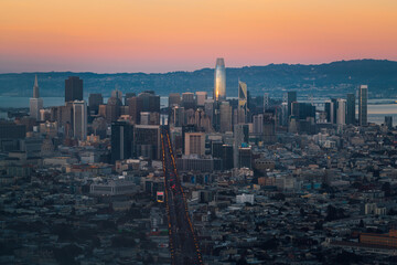 Obraz premium San Francisco Skyline from Twin Peaks