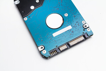 2.5 inch harddisk drives HDD on the white background.Top view.