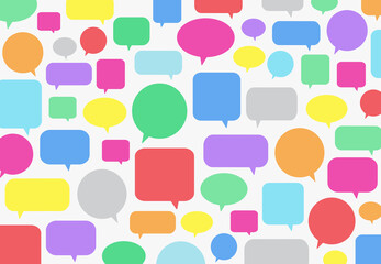 Colourful speech bubbles for the background Communication concept Social network.