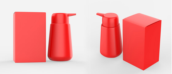 Elegant cosmetic liquid soap for skin care on white background. cosmetic liquid soap mock up. Beautiful cosmetic template for ads. Makeup products brand. 3d illustration