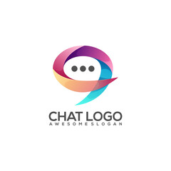 Chat logo illustration Colorful Vector Design