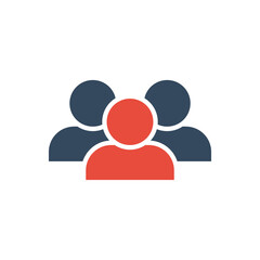 three persons outline icon, team leader vector concept icon