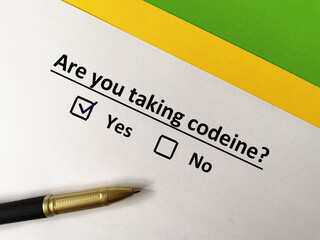 Questionnaire about pain killers
