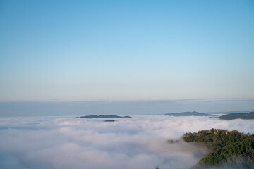 Fototapeta na wymiar 雲海に浮かぶ備中松山城 Sea of clouds