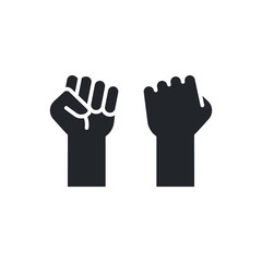 Fist raised up, strong arm glyph icon. Solid style sign for web and app. Fist hand up gesture vector illustration on white background. Power, solidarity and freedom concept. EPS 10