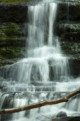 Fototapeta na wymiar Silky water of little Wadsworth Falls in Middlefield, Connecticut.