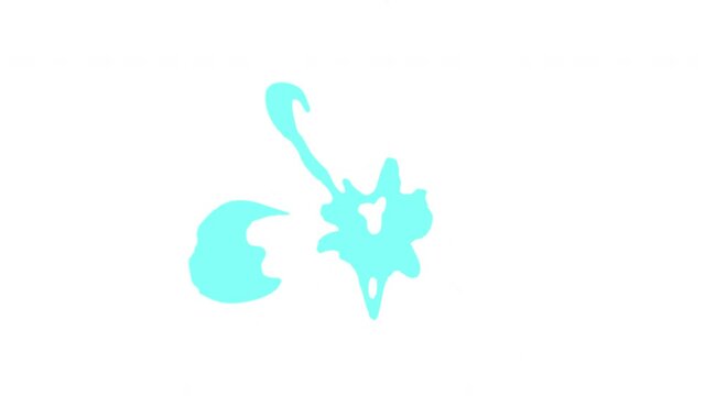 Liquid splash motion elements. Blue liquid Transitions motion graphics with Alpha channel