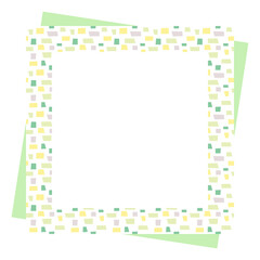 レンガ模様のスクエア型フレーム　グリーン