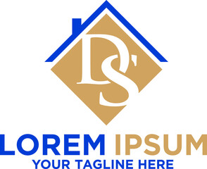 Fototapeta premium House properties letter DS logo