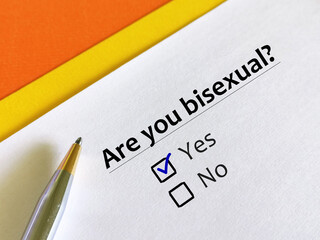 Questionnaire about sexual orientation